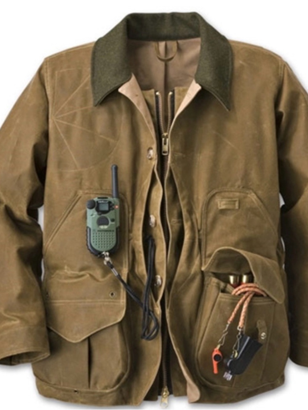 Classic Men's Olive Field Jacket with Dark Collar